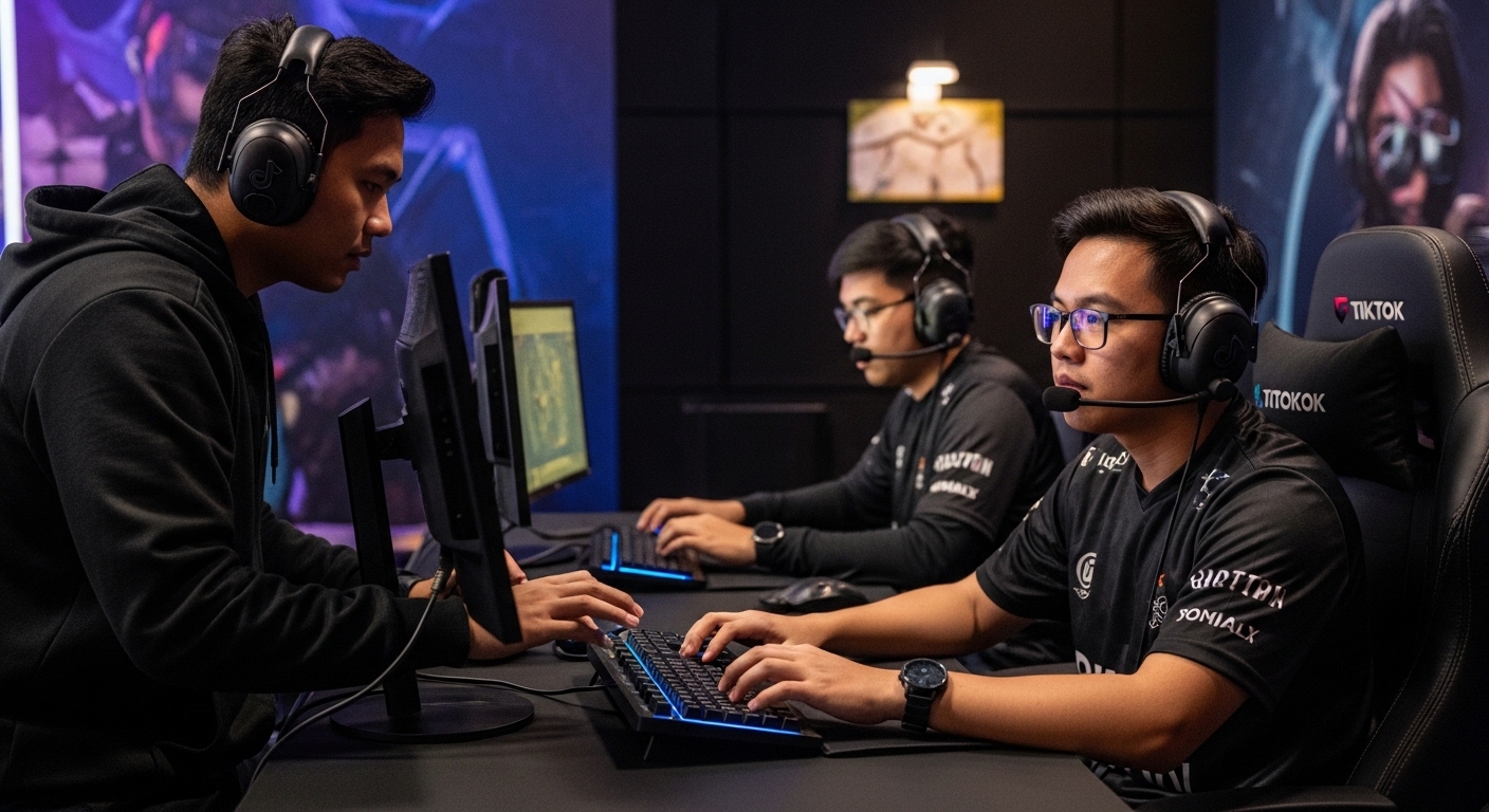 Graphic depicting TikTok gaming culture in the Philippines