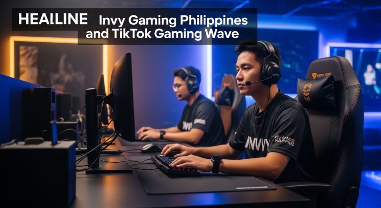 Invy Gaming Philippines team in a TikTok-inspired gaming setup