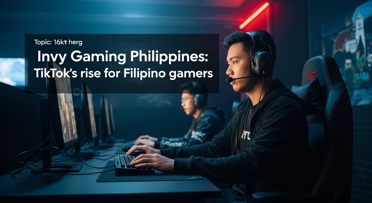Filipino gamer streaming on TikTok with invy Gaming Philippines branding.