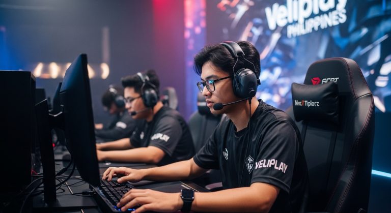 Graphic depicting Veliplay Gaming Philippines and TikTok influence in Filipino gaming.