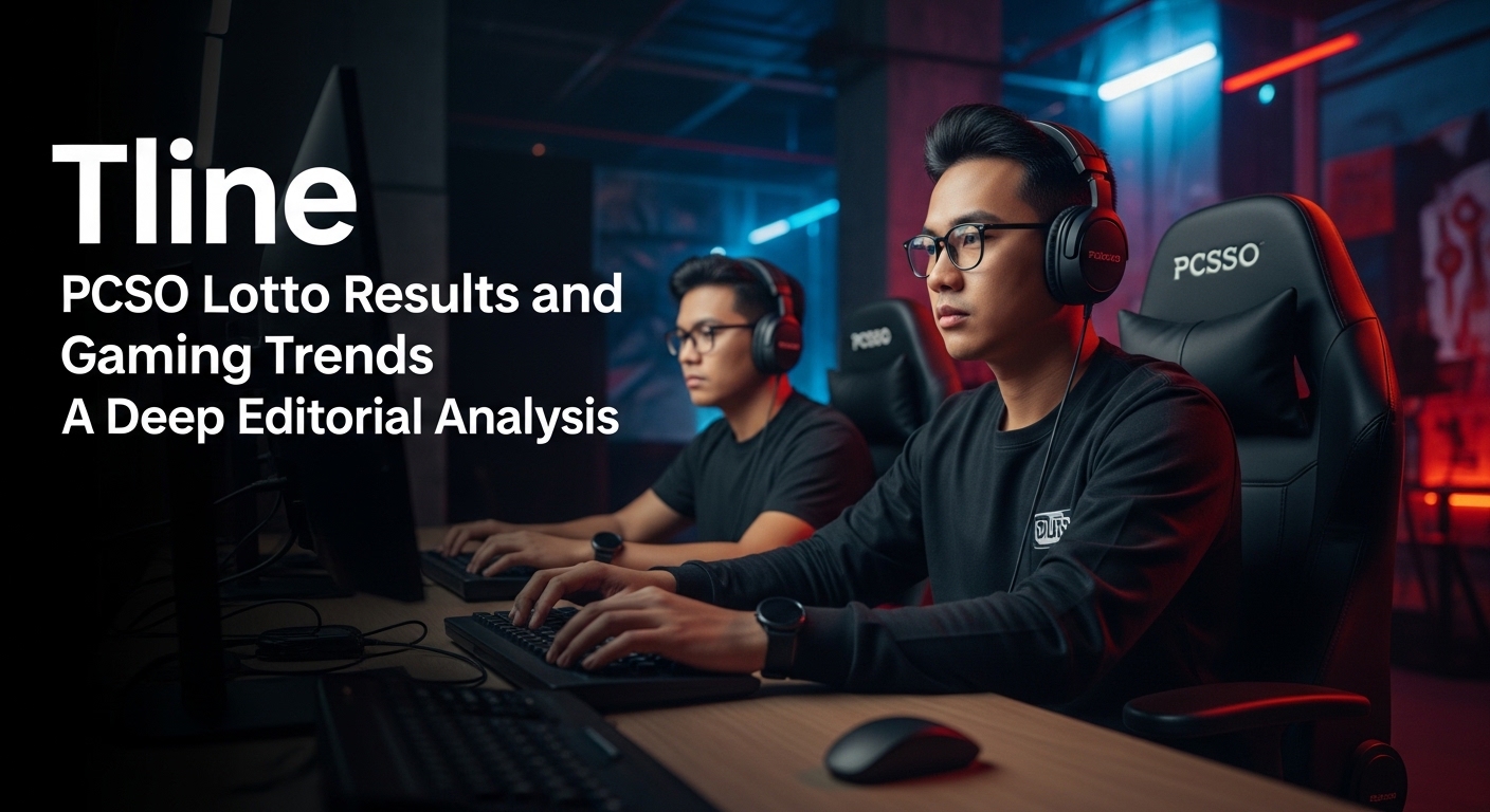 Graphic depicting pcso lotto results and gaming discussions in the Philippines for a newsroom audience.