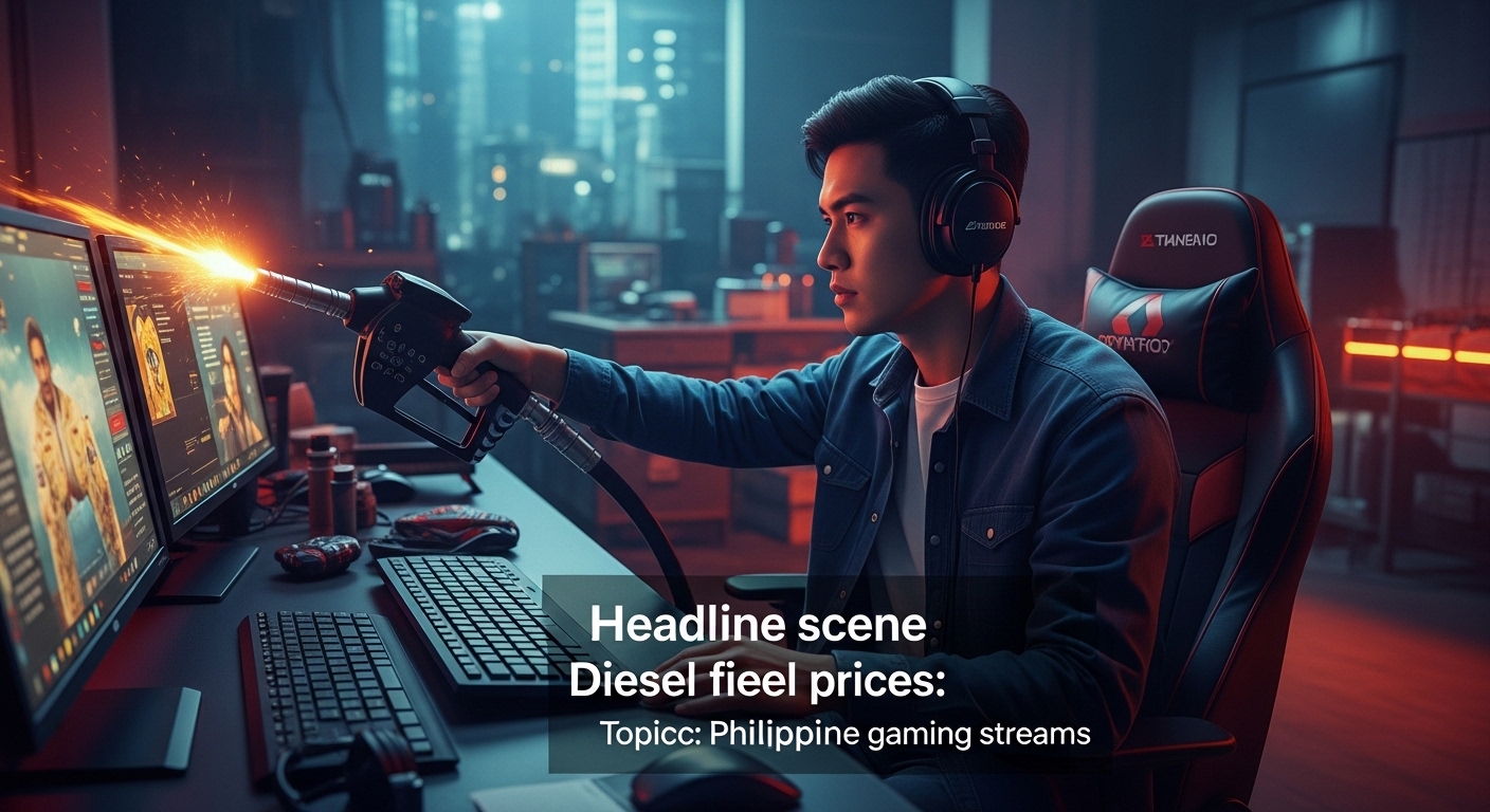 Graphic showing diesel fuel prices affecting Philippine gaming and streaming