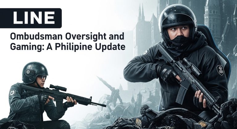 Editorial illustration of ombudsman oversight in gaming policy.