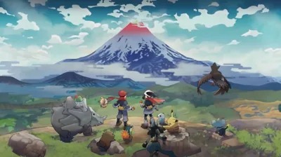 Pokémon Legends: Arceus
Lifelong Pokémon fans will forever be chasing the high of booting up Legends: Arceus for the first time. The opening cutscene sees you meet Arceus, the Pokémon god himself, before being plunged back in time to the ancient Sinnoh region. But the moment that really sets fireworks off in your brain is the instant you take control of your character and throw a Poké Ball.
Legends: Arceus is the first “Open Zone” game in Pokémon history, and that new approach to world design made it feel like the franchise had finally been unshackled from the classic-formula mainline games, which had become increasingly restrictive since they transitioned to 3D. Having the freedom to run up to a Pokémon in the overworld and capture them without having to endure multiple battle turns felt like tasting seasoned food after years of eating only boiled chicken. Legends: Arceus’ modernised design makes for the most satisfying and immersive gameplay loop the Pokémon series has ever had, and that’s paired with dozens of captivating lore revelations. Your task in Legends: Arceus is to construct the first ever Pokédex, to use the first ever Poké Balls, and create the bond between man and monster that forms the basis of every other game in the series – it’s a prequel to the entire franchise, and just as brilliant as such a position would demand. With a wondrous setting and compelling gameplay, Pokémon Legends: Arceus is the very best, like no spin-off ever was.